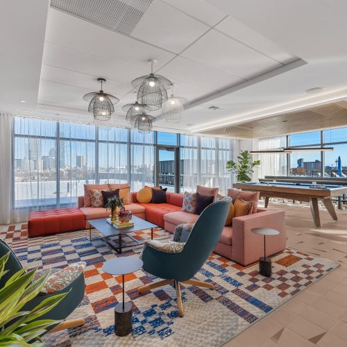 Rooftop game room for fun and relaxation.	