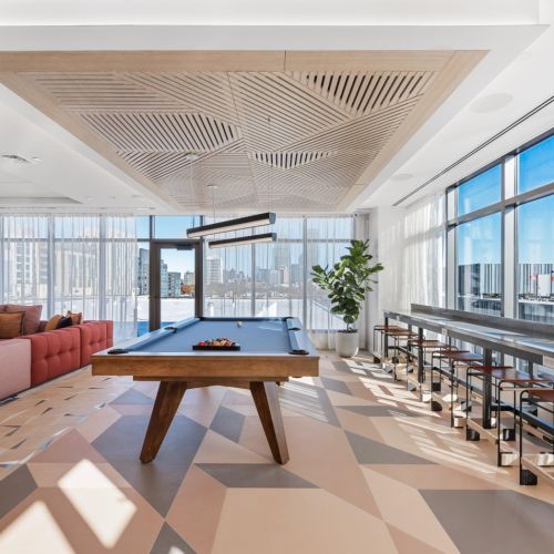 Extra room for billiard games and fun.	