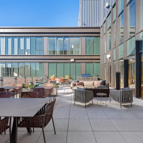 Modern in-unit washer and dryer for convenience.	