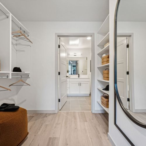 Stay organized in this spacious walk-in closet