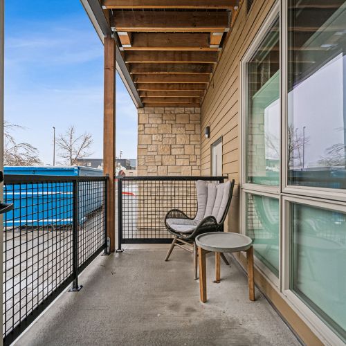 Enjoy personal balconies in most apartments