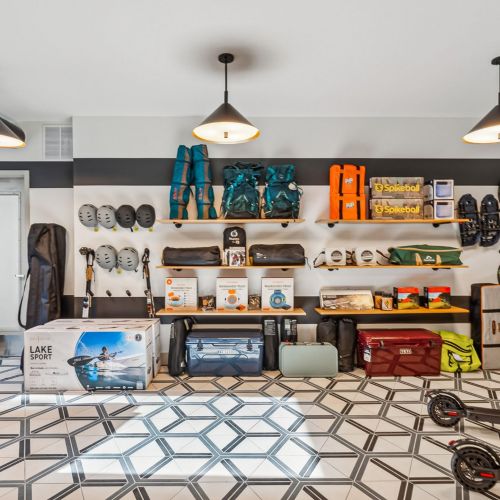 Secure and spacious storage area with well-organized shelving