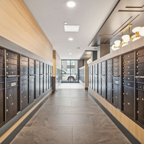 Convenient and secure apartment locker area