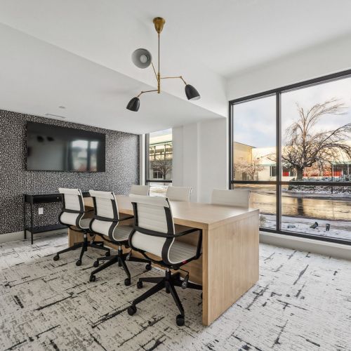 Enjoy floor-to-ceiling windows with scenic outdoor views