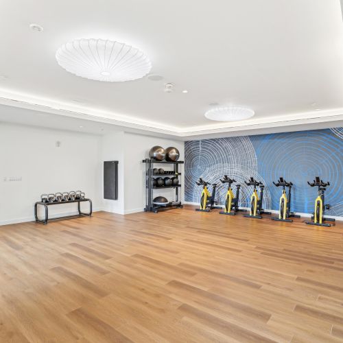 Enjoy yoga, spin workouts, and more in our fitness studio space	