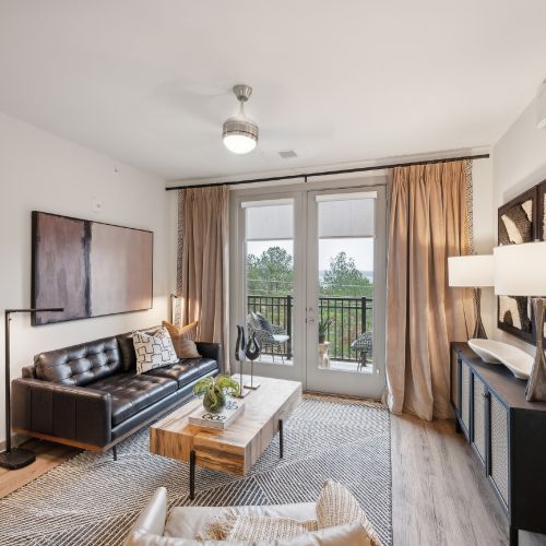 Enjoy the outdoors from your private balcony right off of the living room	