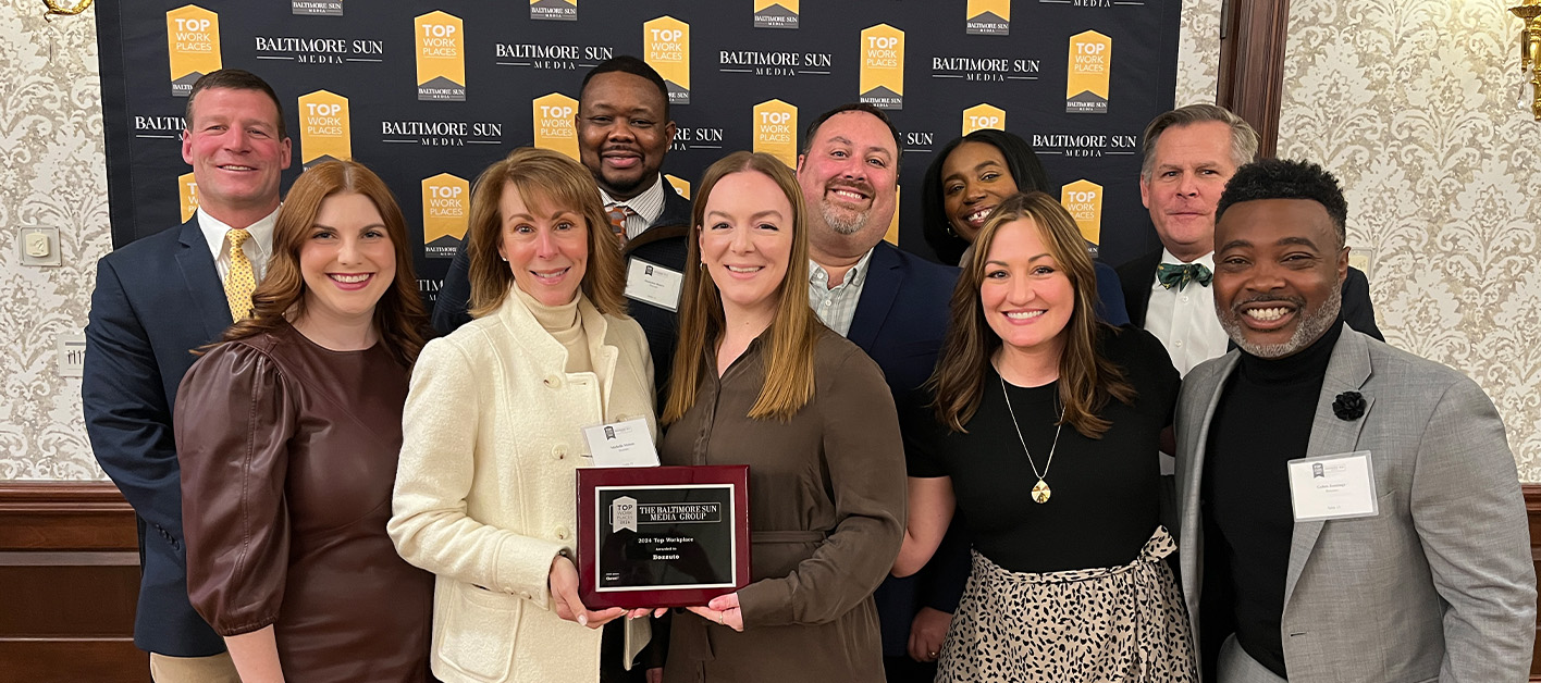 Bozzuto team with the Baltimore Sun's TopWorkplace 2024 award