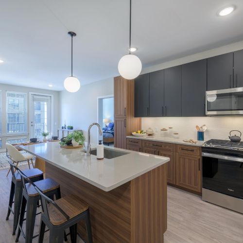 333 North Broad apartment kitchen and living room