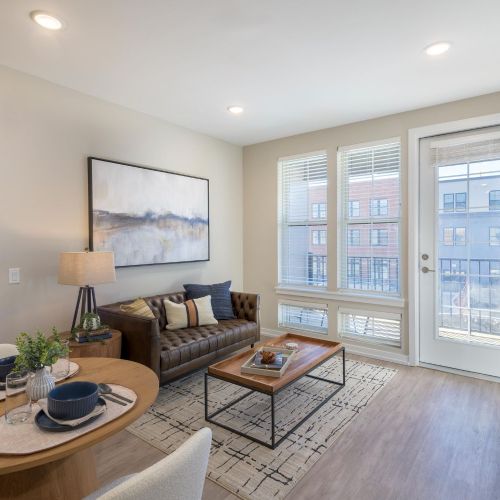 Living room with balcony