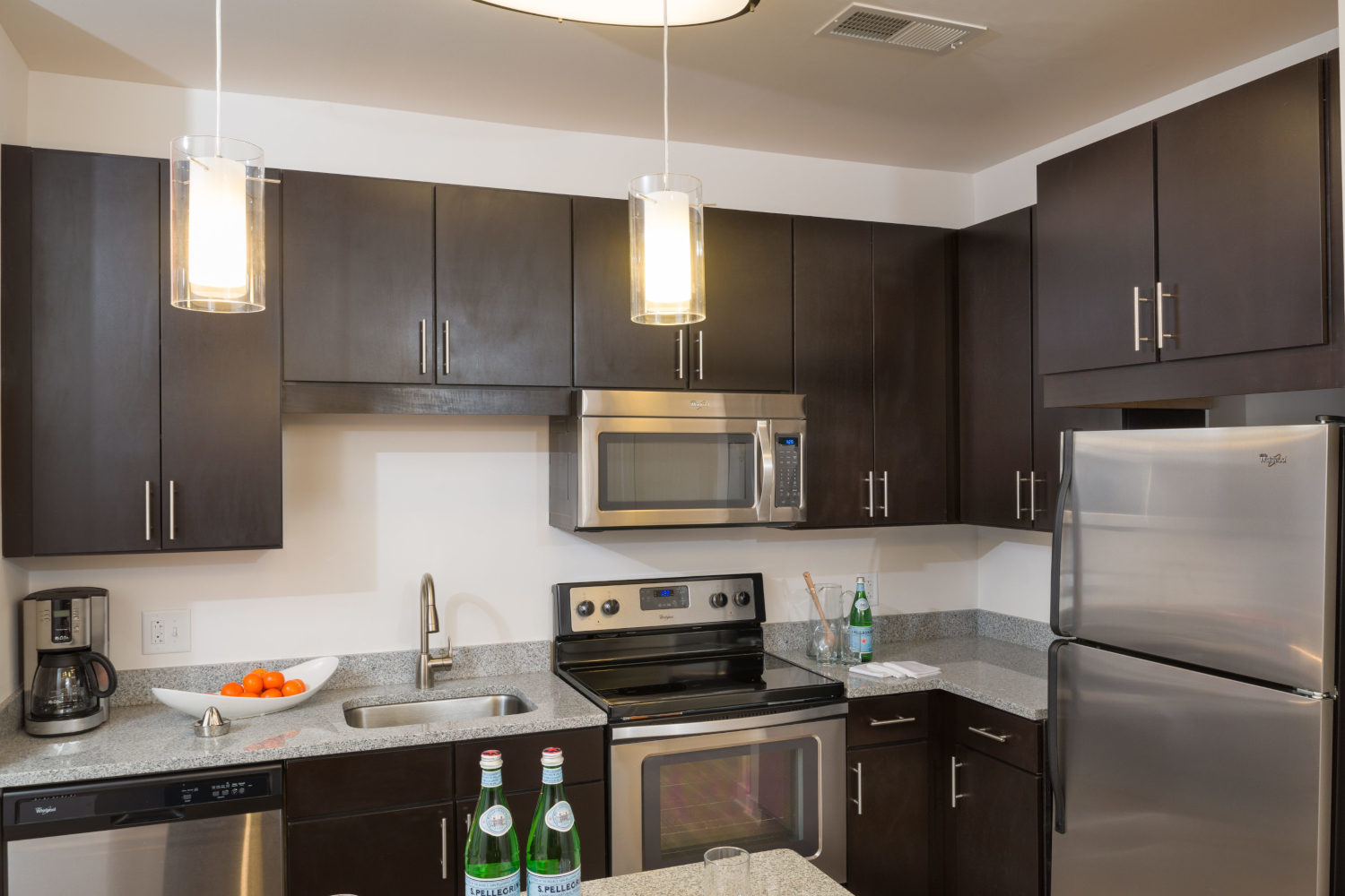 Kitchen with stainless steel appliances