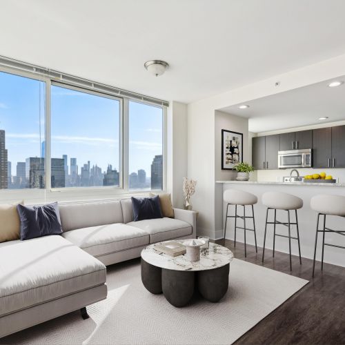 Apartment living room and kitchen 	