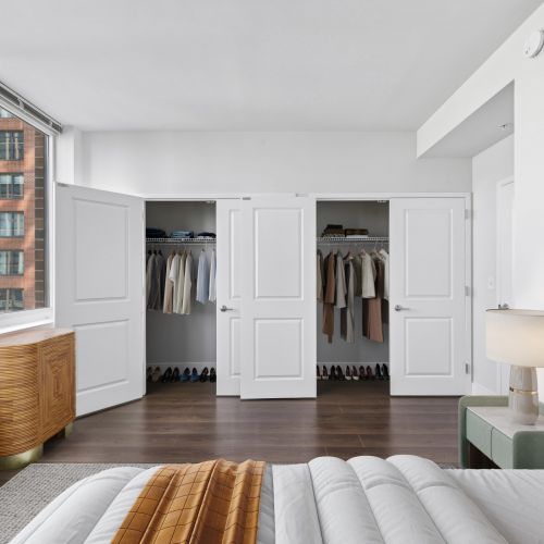Bedroom with two closets 	