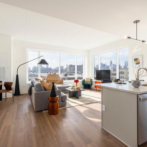 Living room with modern furniture.