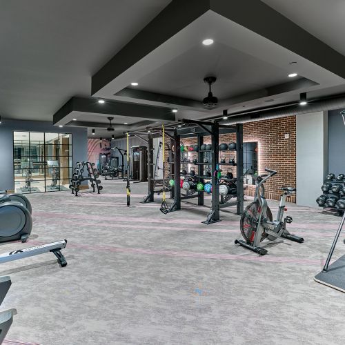 The state-of-the-art fitness center offers ample space and modern equipment