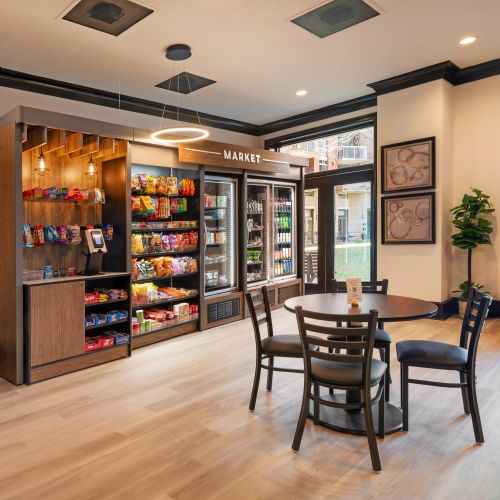 Enjoy our on-site Micro Market for a cup of coffee