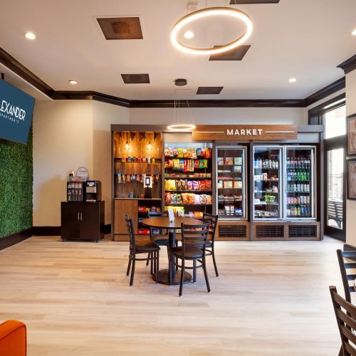 A lounge space perfect for your afternoon snack