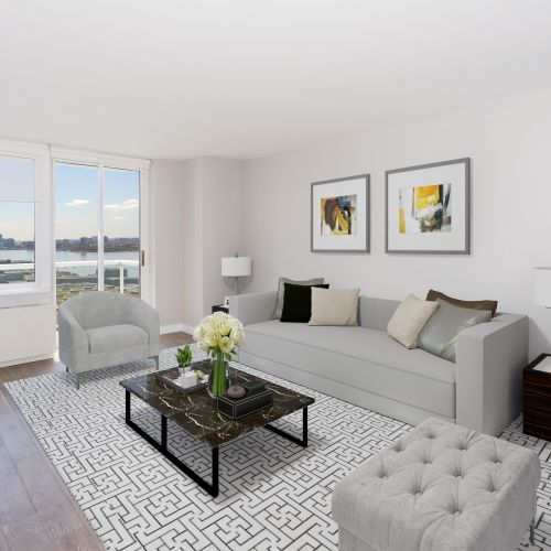 Photo of living room with decorative pillows