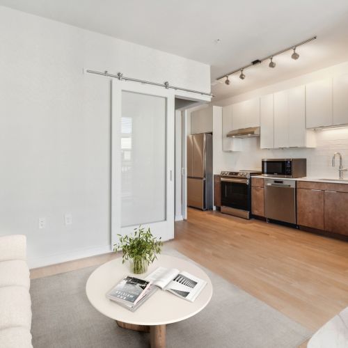 Photo of livingroom and kitchen