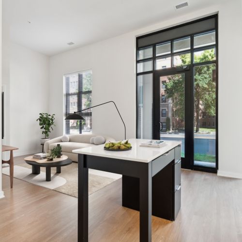 Photo of livingroom and kitchen