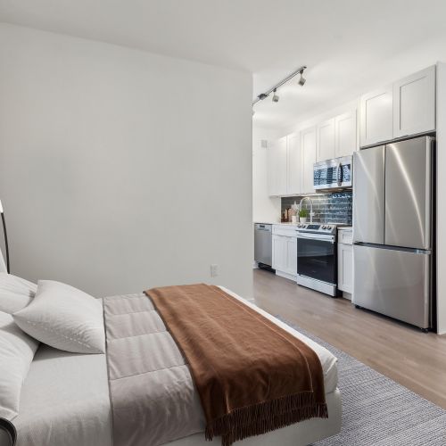 Photo of bedroom in a studio apartment