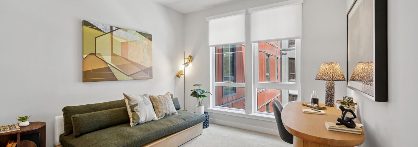 Spacious studio, one-, two-, and three-bedroom floor plans, many with dens and lofts