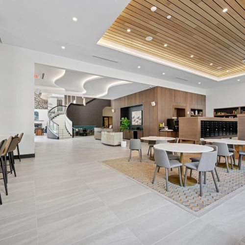 Social mailroom with coffee bar