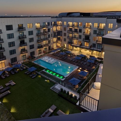 Aerial view of outdoor amenities