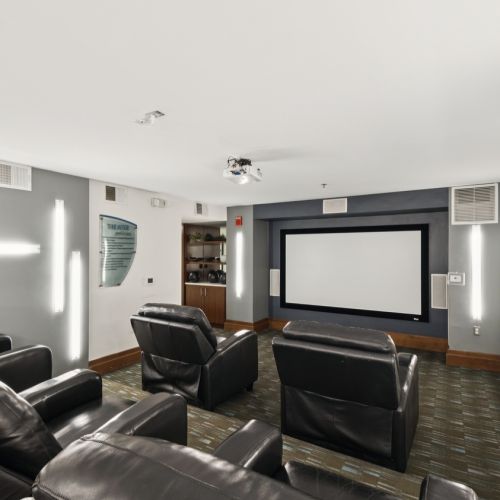 Enjoy a movie night in our theater room with friends and family.
