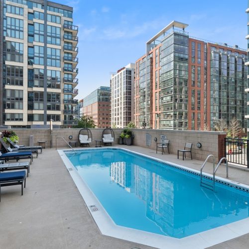 Enjoy the views of the city from the pool deck.