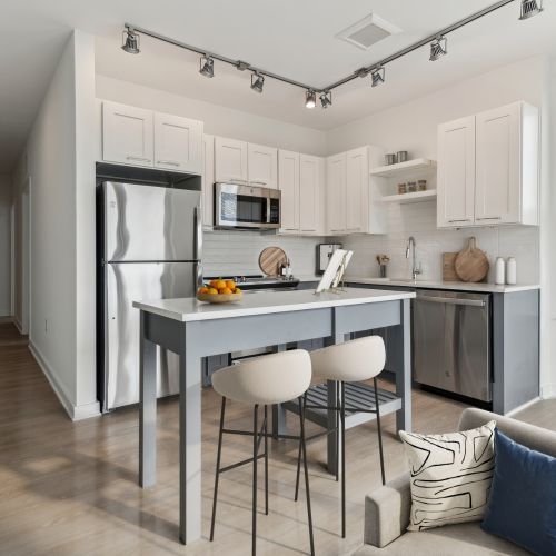 Refined materials meet thoughtful design in this open layout.