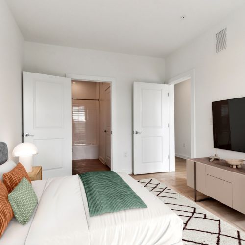 Natural light and clean lines create a restful sanctuary.