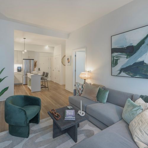 Living room with alternate layout.