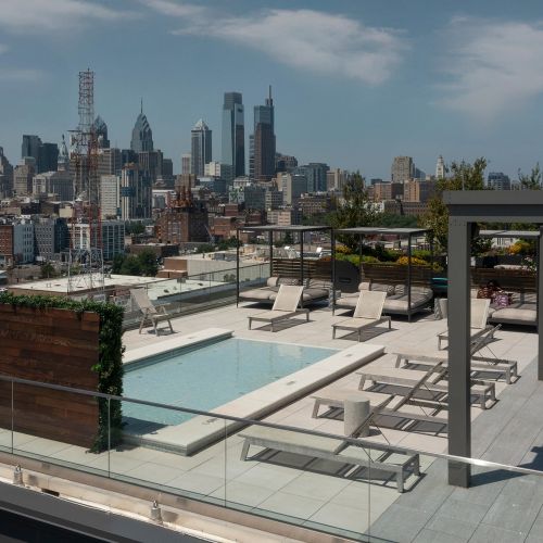 Rooftop Pool and Loungers