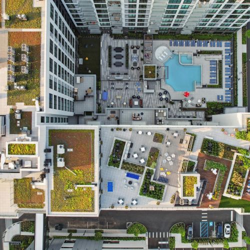 Aerial view of rooftop