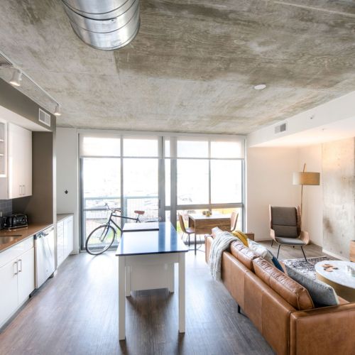 Photo of kitchen and living room