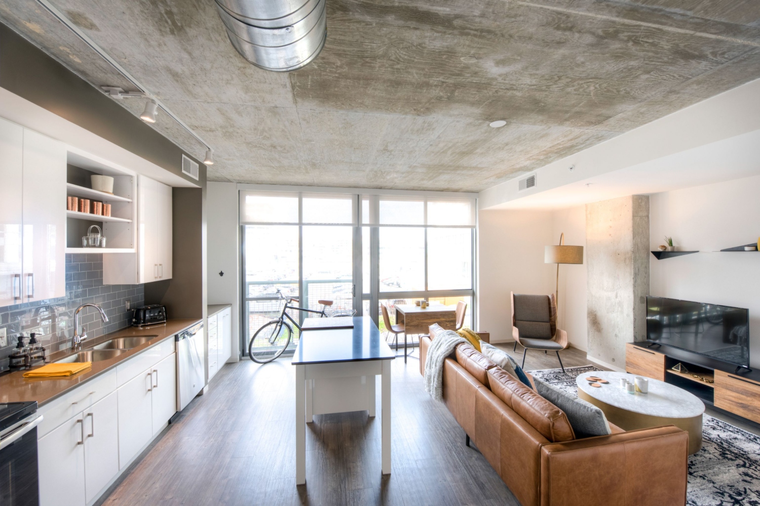 Photo of kitchen and living room