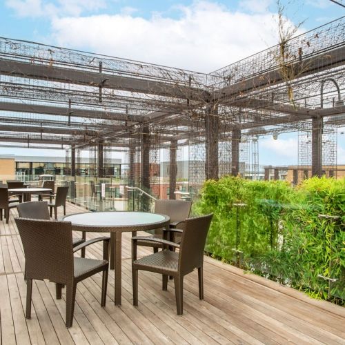 Photo of rooftop tables