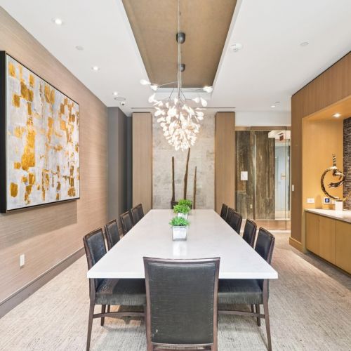 Sleek surfaces, open layout, and space to gather