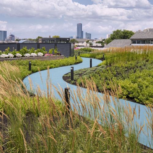 Rooftop walking path