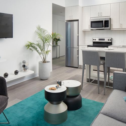 Kitchen and living room