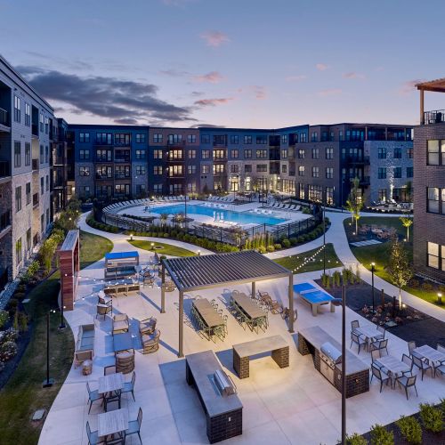 Atlee Square courtyard and pool