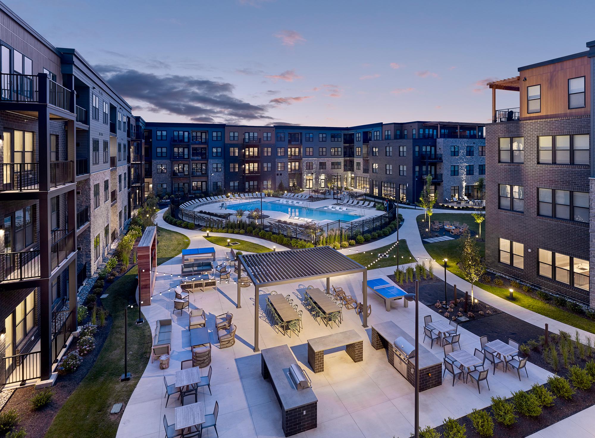 Atlee Square courtyard and pool