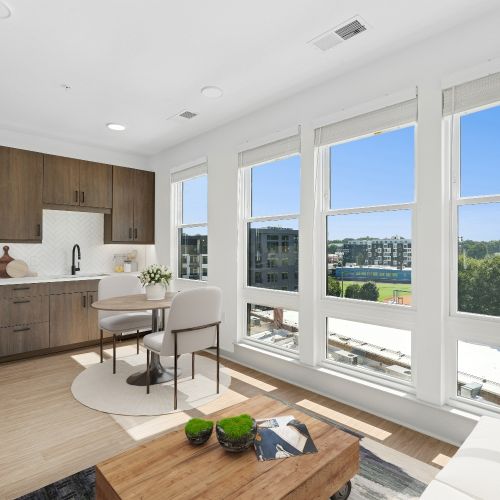 Expansive windows put you in touch with the outdoors at Wye Junction