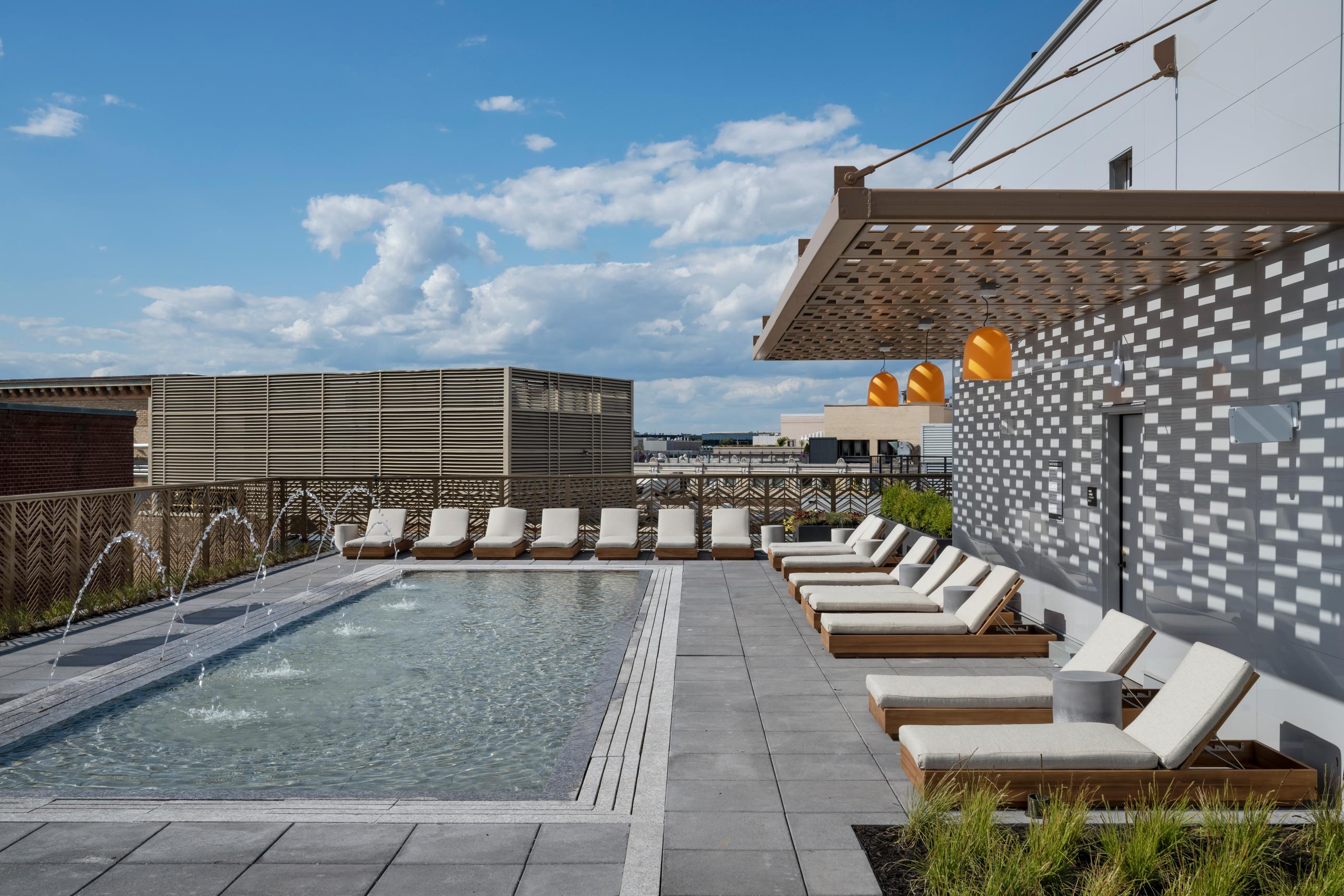 Expansive roof deck with enviable Washington Monument and White House views