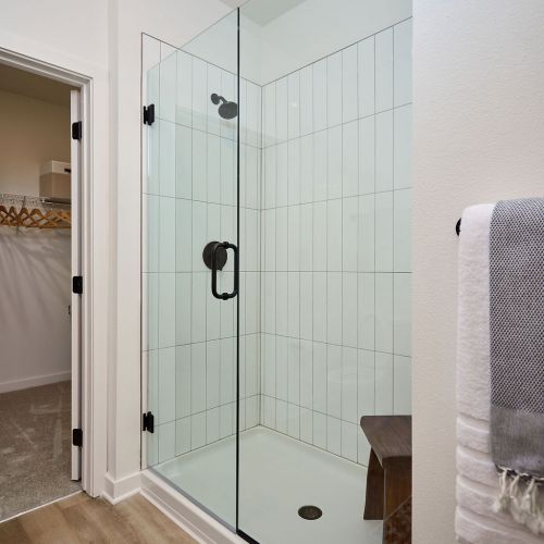 Tiled walk-in shower