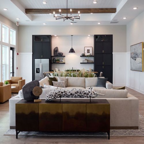 Clubhouse interior with seating