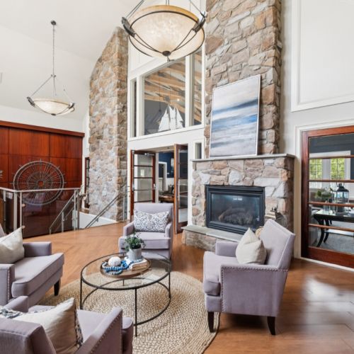 Photo of fireplace lounge