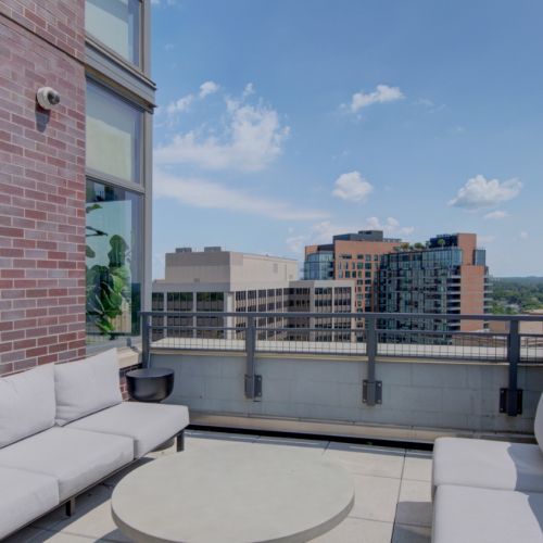 Photo of rooftop grill seating