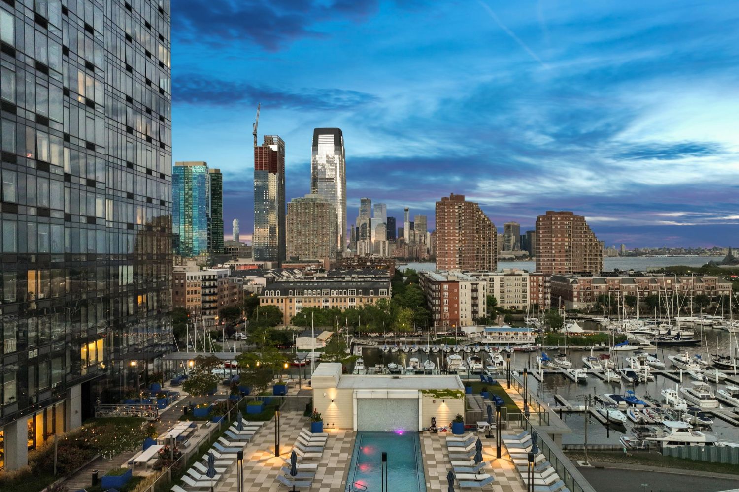 Rooftop and city skyline