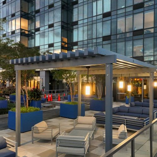 Rooftop pergola seating